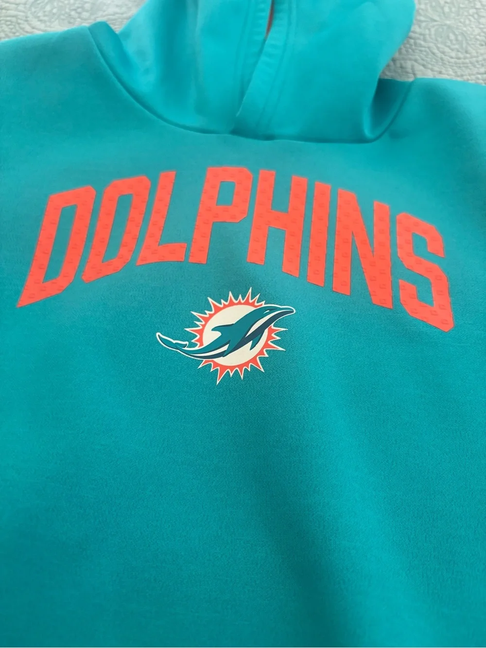 NFL Kids Teal Dolphins Hooded Pullover with Coral Accents